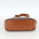 CELINE Macadam Canvas Hand Bag PVC Leather Brown Gold Auth ka3766-5