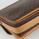 CELINE Macadam Canvas Shoulder Bag PVC Leather Brown Gold Auth ka3768-16