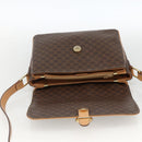 CELINE Macadam Canvas Shoulder Bag PVC Leather Brown Gold Auth ka3768-18