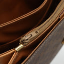 CELINE Macadam Canvas Shoulder Bag PVC Leather Brown Gold Auth ka3768-23