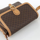 CELINE Macadam Canvas Shoulder Bag PVC Leather Brown Gold Auth ka3768-6