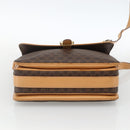 CELINE Macadam Canvas Shoulder Bag PVC Leather Brown Gold Auth ka3768-5