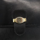 Christian Dior Honeycomb Canvas Shoulder Bag PVC Black Gold Auth ka3769A-17