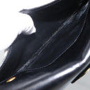 Christian Dior Honeycomb Canvas Shoulder Bag PVC Black Gold Auth ka3769A-12