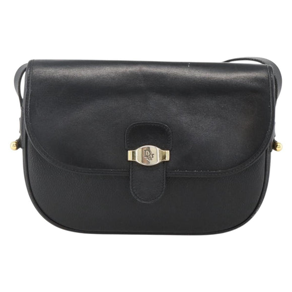 Christian Dior Honeycomb Canvas Shoulder Bag PVC Black Gold Auth ka3769A