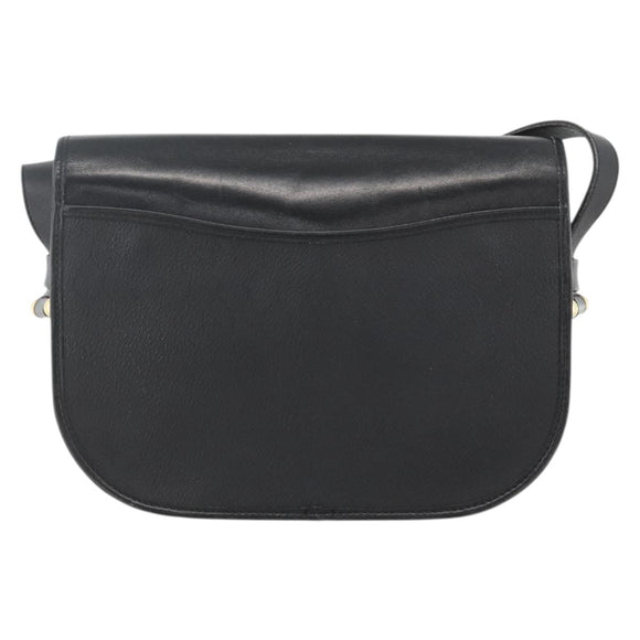 Christian Dior Honeycomb Canvas Shoulder Bag PVC Black Gold Auth ka3769A