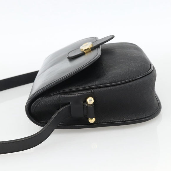 Christian Dior Honeycomb Canvas Shoulder Bag PVC Black Gold Auth ka3769A