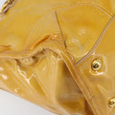 PRADA Hand Bag Patent leather Yellow Gold Auth ka377-15