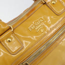 PRADA Hand Bag Patent leather Yellow Gold Auth ka377-18