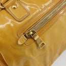 PRADA Hand Bag Patent leather Yellow Gold Auth ka377-19