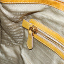 PRADA Hand Bag Patent leather Yellow Gold Auth ka377-23