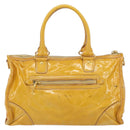 PRADA Hand Bag Patent leather Yellow Gold Auth ka377-2
