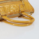 PRADA Hand Bag Patent leather Yellow Gold Auth ka377-7
