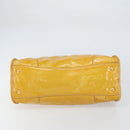 PRADA Hand Bag Patent leather Yellow Gold Auth ka377-5