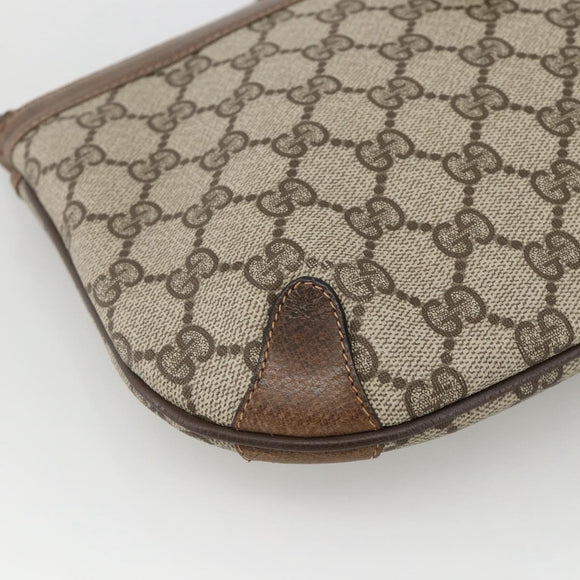 GUCCI GG Supreme Web Sherry Line Bag PVC Beige Gold 39 02 026 Auth ka3770