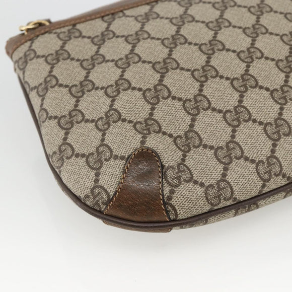 GUCCI GG Supreme Web Sherry Line Bag PVC Beige Gold 39 02 026 Auth ka3770