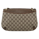 GUCCI GG Supreme Web Sherry Line Bag PVC Beige Gold 39 02 026 Auth ka3770-2