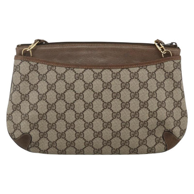 GUCCI GG Supreme Web Sherry Line Bag PVC Beige Gold 39 02 026 Auth ka3770 - 0