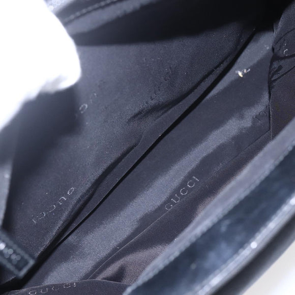 GUCCI GG Supreme Bamboo Shoulder Bag PVC Nylon 3 Set Beige Black Auth ka378