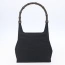 GUCCI GG Supreme Bamboo Shoulder Bag PVC Nylon 3 Set Beige Black Auth ka378-18