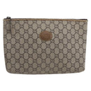 GUCCI GG Supreme Bamboo Shoulder Bag PVC Nylon 3 Set Beige Black Auth ka378-2