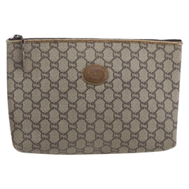 GUCCI GG Supreme Bamboo Shoulder Bag PVC Nylon 3 Set Beige Black Auth ka378 - 0