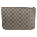 GUCCI GG Supreme Bamboo Shoulder Bag PVC Nylon 3 Set Beige Black Auth ka378-3