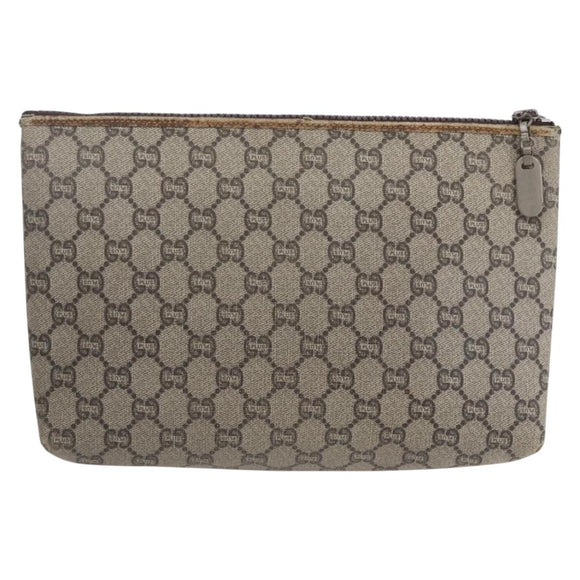 GUCCI GG Supreme Bamboo Shoulder Bag PVC Nylon 3 Set Beige Black Auth ka378