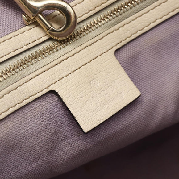 GUCCI Tote Bag PVC Ivory Gold 309613 Auth ka3786