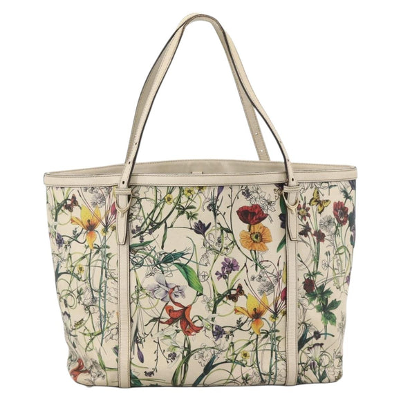 GUCCI Tote Bag PVC Ivory Gold 309613 Auth ka3786