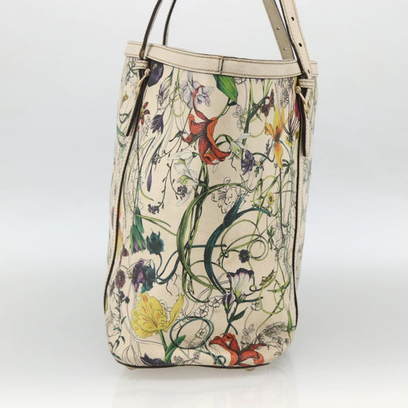 GUCCI Tote Bag PVC Ivory Gold 309613 Auth ka3786