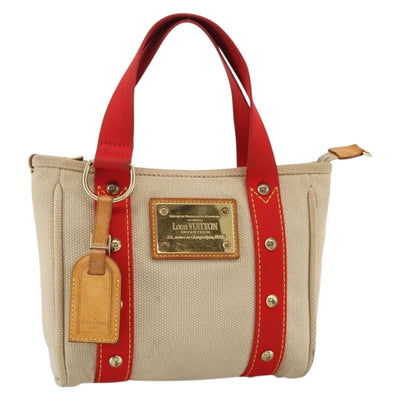 LOUIS VUITTON Antigua Cabas PM Hand Bag Red Beige M40038 LV Auth ka3789