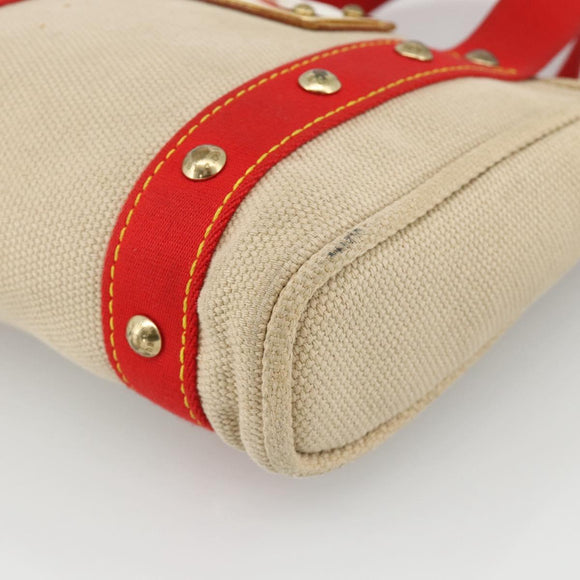LOUIS VUITTON Antigua Cabas PM Hand Bag Red Beige M40038 LV Auth ka3789