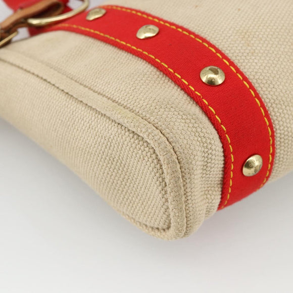 LOUIS VUITTON Antigua Cabas PM Hand Bag Red Beige M40038 LV Auth ka3789