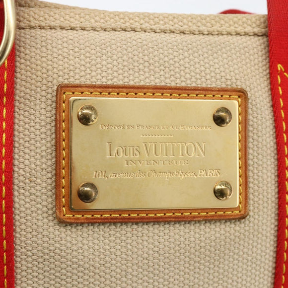 LOUIS VUITTON Antigua Cabas PM Hand Bag Red Beige M40038 LV Auth ka3789