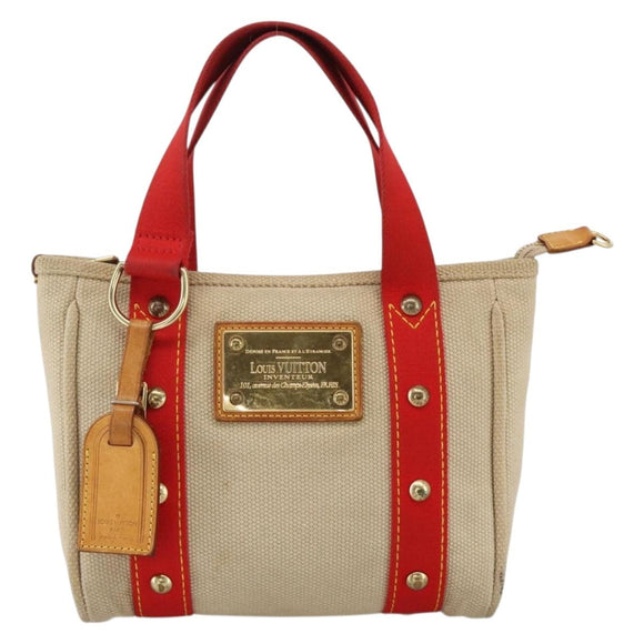 LOUIS VUITTON Antigua Cabas PM Hand Bag Red Beige M40038 LV Auth ka3789