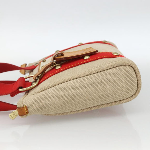 LOUIS VUITTON Antigua Cabas PM Hand Bag Red Beige M40038 LV Auth ka3789