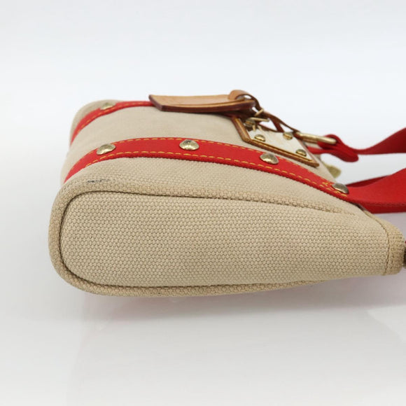 LOUIS VUITTON Antigua Cabas PM Hand Bag Red Beige M40038 LV Auth ka3789