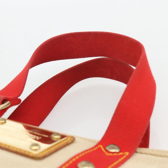 LOUIS VUITTON Antigua Cabas PM Hand Bag Red Beige M40038 LV Auth ka3789