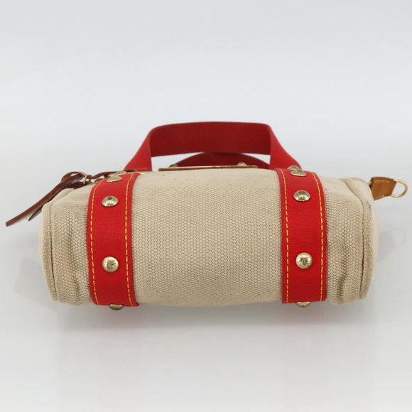 LOUIS VUITTON Antigua Cabas PM Hand Bag Red Beige M40038 LV Auth ka3789