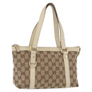 GUCCI Abbey GG Canvas Handtas Beige Goud 141471 Auth ka3796-1