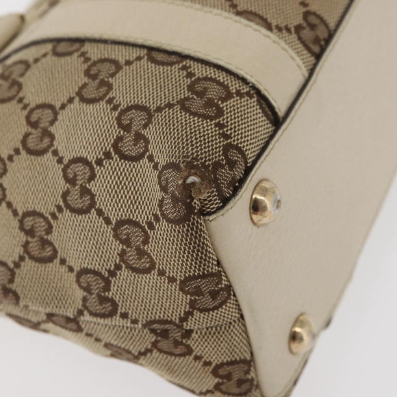 GUCCI Abbey GG Canvas Handtas Beige Goud 141471 Auth ka3796