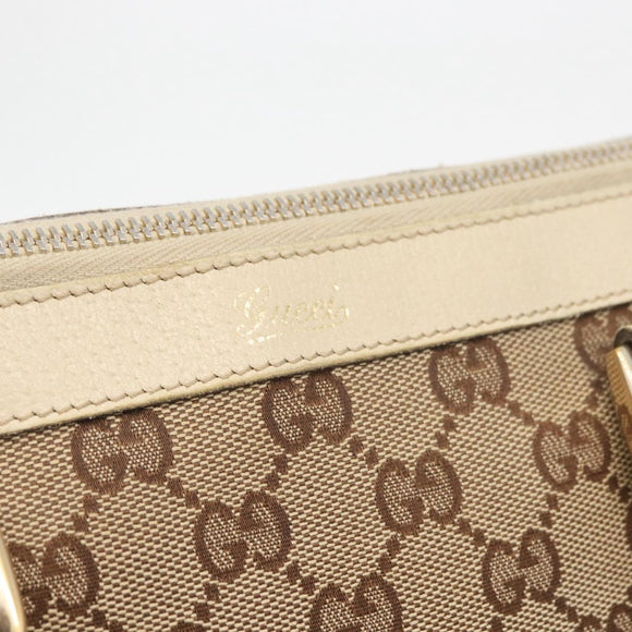 GUCCI Abbey GG Canvas Handtas Beige Goud 141471 Auth ka3796