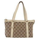 GUCCI Abbey GG Canvas Handtas Beige Goud 141471 Auth ka3796-13