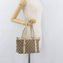 GUCCI Abbey GG Canvas Handtas Beige Goud 141471 Auth ka3796-23