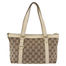 GUCCI Abbey GG Canvas Handtas Beige Goud 141471 Auth ka3796-2