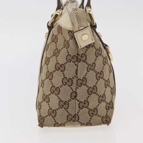 GUCCI Abbey GG Canvas Handtas Beige Goud 141471 Auth ka3796