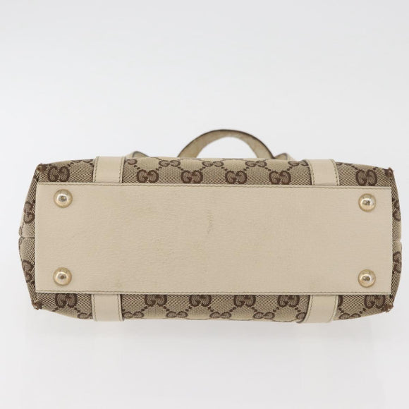 GUCCI Abbey GG Canvas Handtas Beige Goud 141471 Auth ka3796