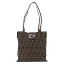 FENDI Zucca Canvas Tote Bag Black Brown Auth ka3797A-13