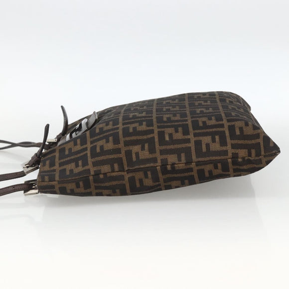 FENDI Zucca Canvas Tote Bag Black Brown Auth ka3797A